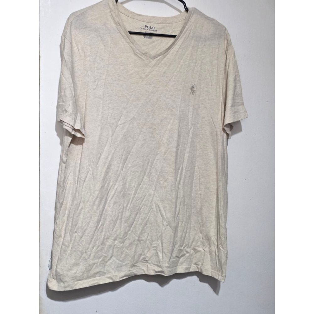 Men's Polo‎ Ralph Lauren V-Neck Tee M Beige